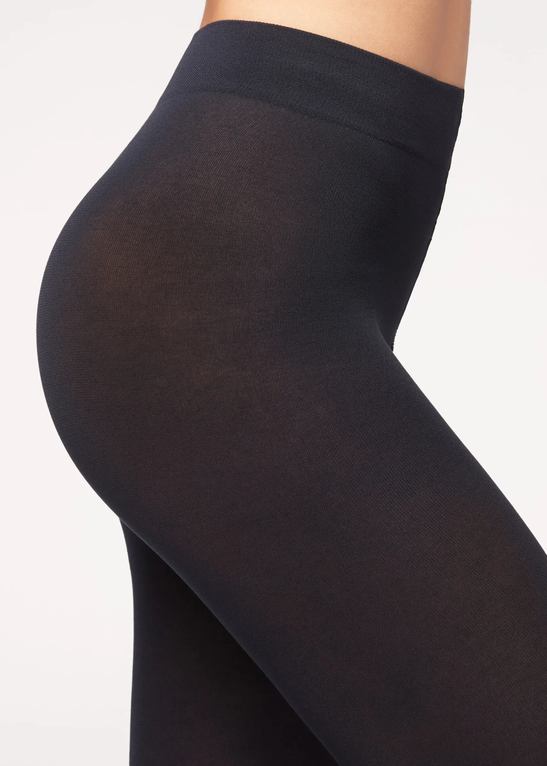 Women Calzedonia 100 Denier Opaque Cotton And Microfibre Tights