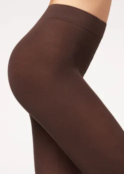 Women Calzedonia 100 Denier Opaque Cotton And Microfibre Tights