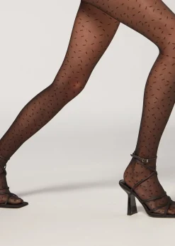 Women Calzedonia All-Over Dash 30 Denier Sheer Tights