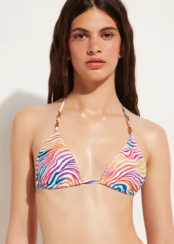 Women Calzedonia Animal Pattern Triangle Bikini Top Malaga