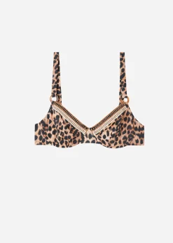 Women Calzedonia Animal Print Balconette Bikini Top Bilbao