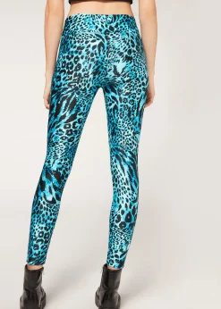 Women Calzedonia Animal Print Sport Shine Leggings