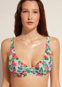 Women Calzedonia Balconette Bikini Top Malibu