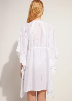 Women Calzedonia Broderie Anglaise And Sequin Kimono Kaftan