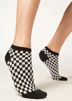 Women Calzedonia Check Print No-Show Socks