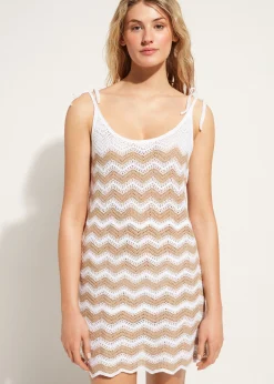 Women Calzedonia Chevron Pattern Crochet Dress