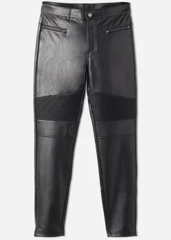 Women Calzedonia Coated-Effect Thermal Skinny Biker Leggings