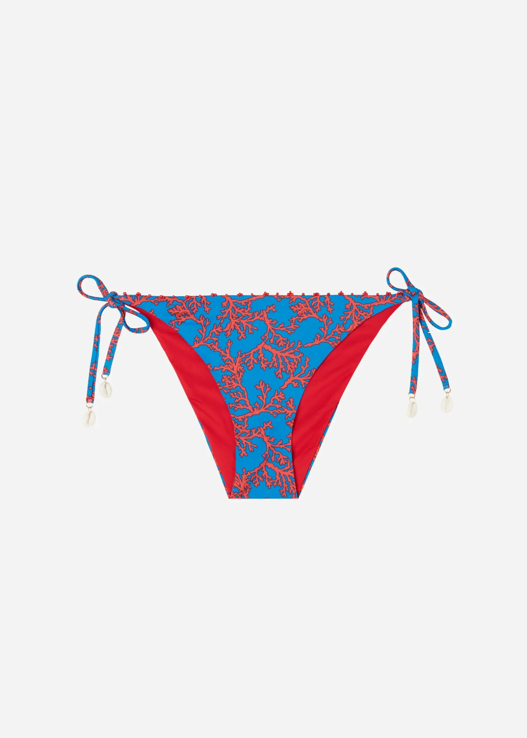 Women Calzedonia Coral Pattern Tie Bikini Bottoms Bali