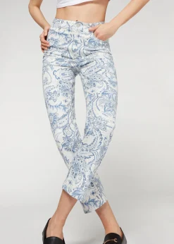 Women Calzedonia Cropped Flared High Waist Jeans