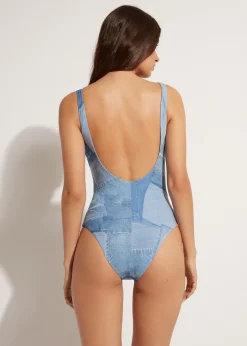 Women Calzedonia Denim Swimsuit Ibiza