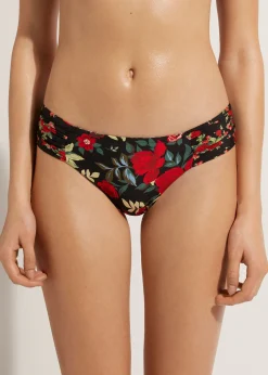 Women Calzedonia Double Face Ruched Bikini Bottoms Nizza