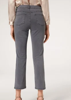 Women Calzedonia Eco Light Denim Cropped Flared Jeans