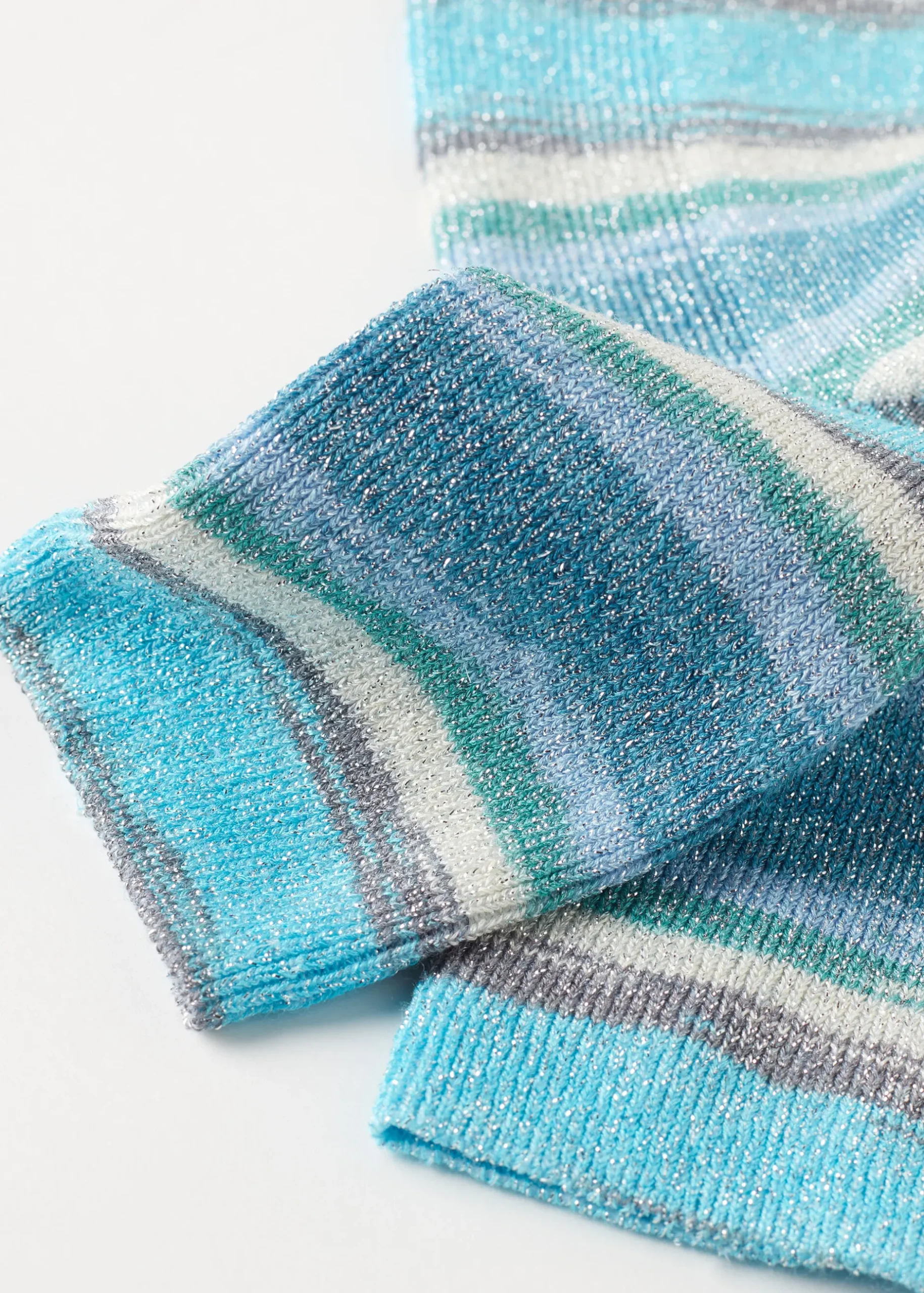 Women Calzedonia Faded Striped Short Socks With Glitter