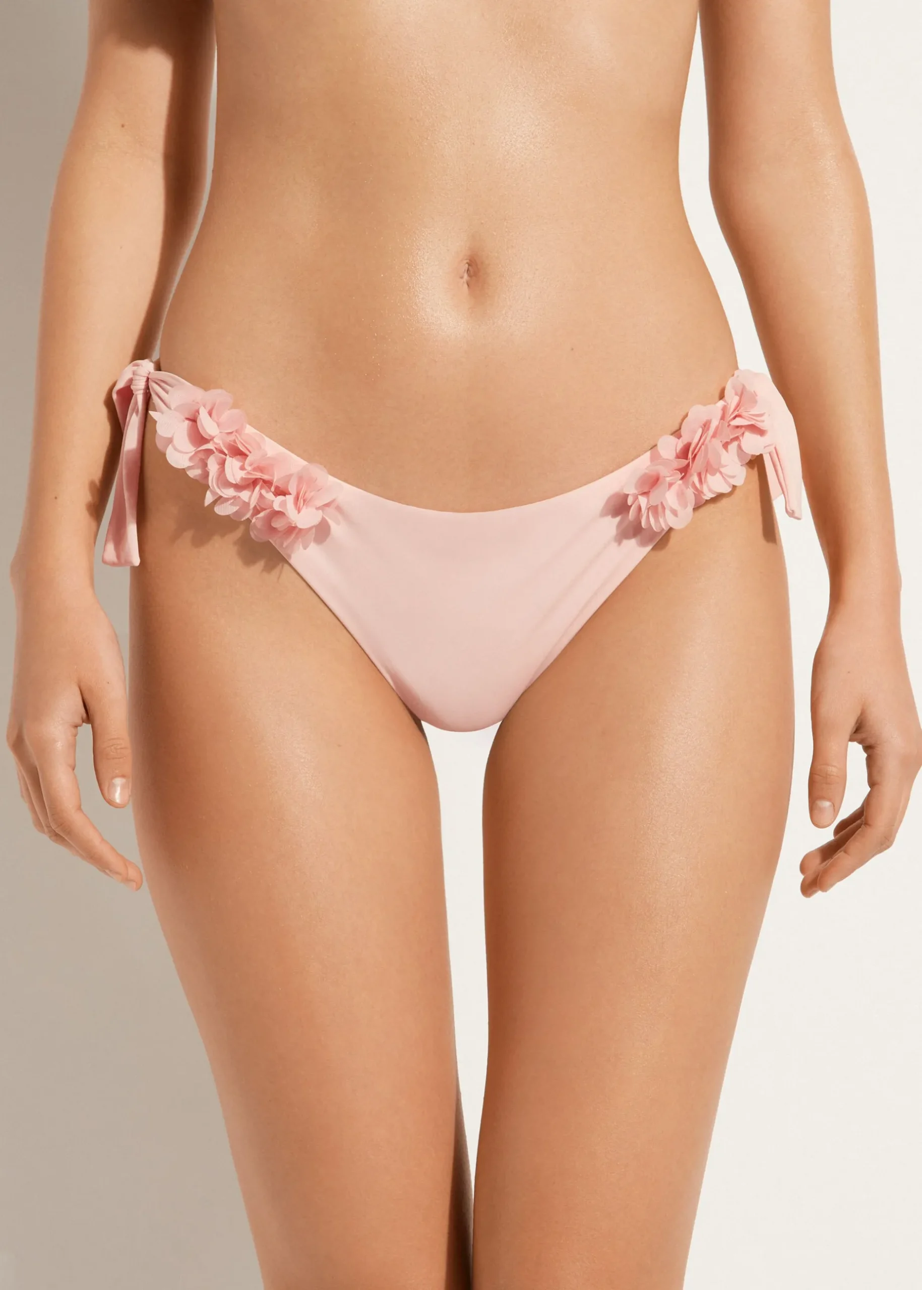 Women Calzedonia Floral Bow Brazilian Bikini Bottoms Honolulu