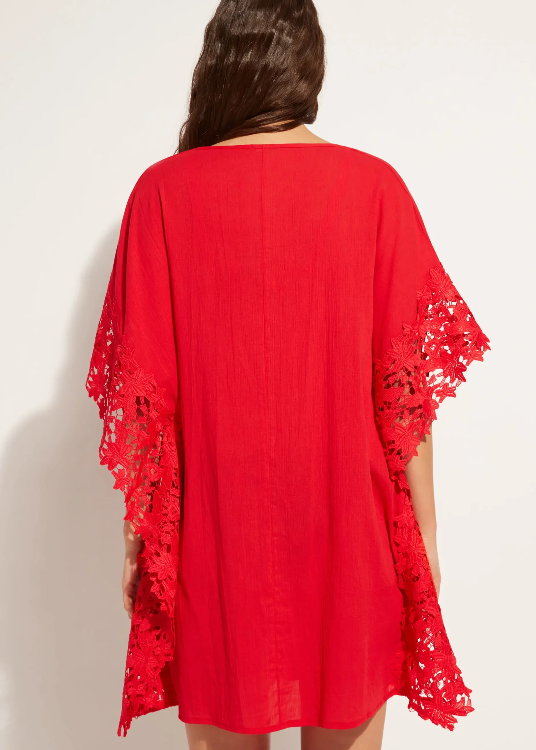 Women Calzedonia Floral Macrame Lace Kaftan