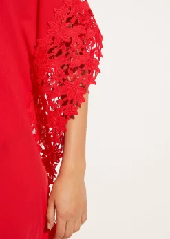 Women Calzedonia Floral Macrame Lace Kaftan