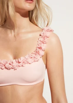 Women Calzedonia Floral One-Shoulder Bandeau Bikini Top Honolulu