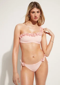 Women Calzedonia Floral One-Shoulder Bandeau Bikini Top Honolulu