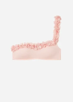Women Calzedonia Floral One-Shoulder Bandeau Bikini Top Honolulu