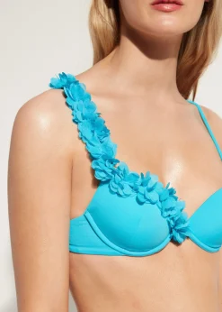 Women Calzedonia Floral Padded Push-Up Bikini Top Honolulu