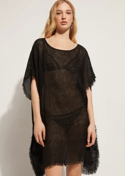 Women Calzedonia Fringed Linen Mesh Kaftan