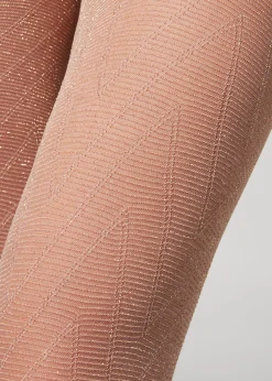 Women Calzedonia Glitter Chevron-Patterned Micronet Tights