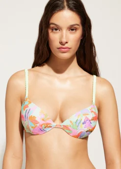 Women Calzedonia Graduated Padded Push-Up Bikini Top Tahiti