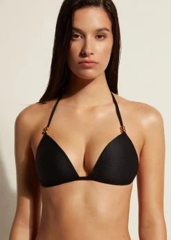 Women Calzedonia Graduated Padded Triangle Bikini Top Casablanca