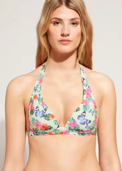 Women Calzedonia Graduated Padded Triangle Bikini Top Malibu