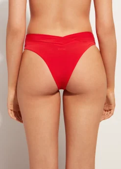 Women Calzedonia High-Waisted V-Cut Bikini Bottoms Indonesia