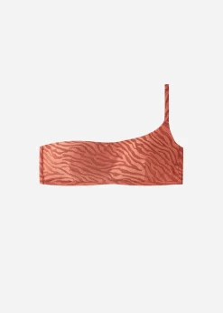 Women Calzedonia Istanbul Zebra Print One-Shoulder Bandeau Bikini Top