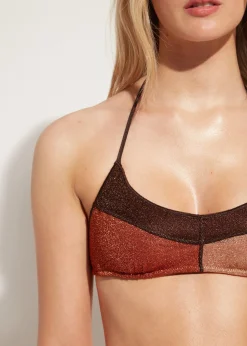 Women Calzedonia Lame Brassiere Bikini Top Lisbona
