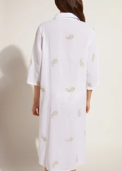 Women Calzedonia Lame Paisley Embroidery Midi Shirt