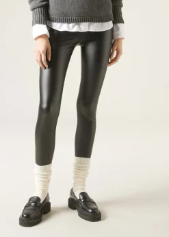 Women Calzedonia Leather Effect Leggings