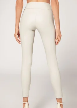 Women Calzedonia Leather Effect Leggings