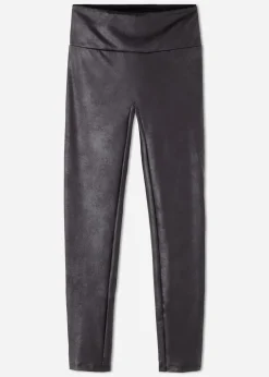 Women Calzedonia Leather Effect Total Shaper Leggings