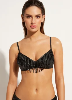 Women Calzedonia Lightly Padded Cropped Bikini Top Taipei