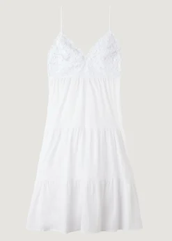 Women Calzedonia Macrame Lace Midi Dress With Flounced Skirt