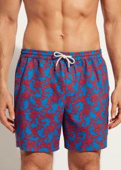 Men Calzedonia Men's Boxer Swim Shorts Formentera