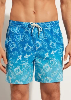 Men Calzedonia Men's Boxer Swim Shorts Formentera