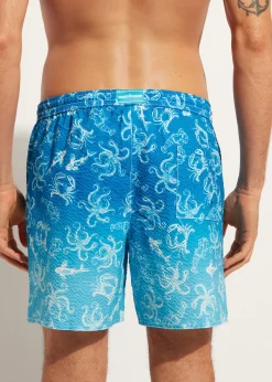 Men Calzedonia Men's Boxer Swim Shorts Formentera