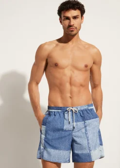 Men Calzedonia Men's Boxer Swim Shorts Formentera