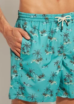 Men Calzedonia Men's Boxer Swim Shorts Formentera