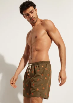 Men Calzedonia Men's Boxer Swim Shorts Formentera