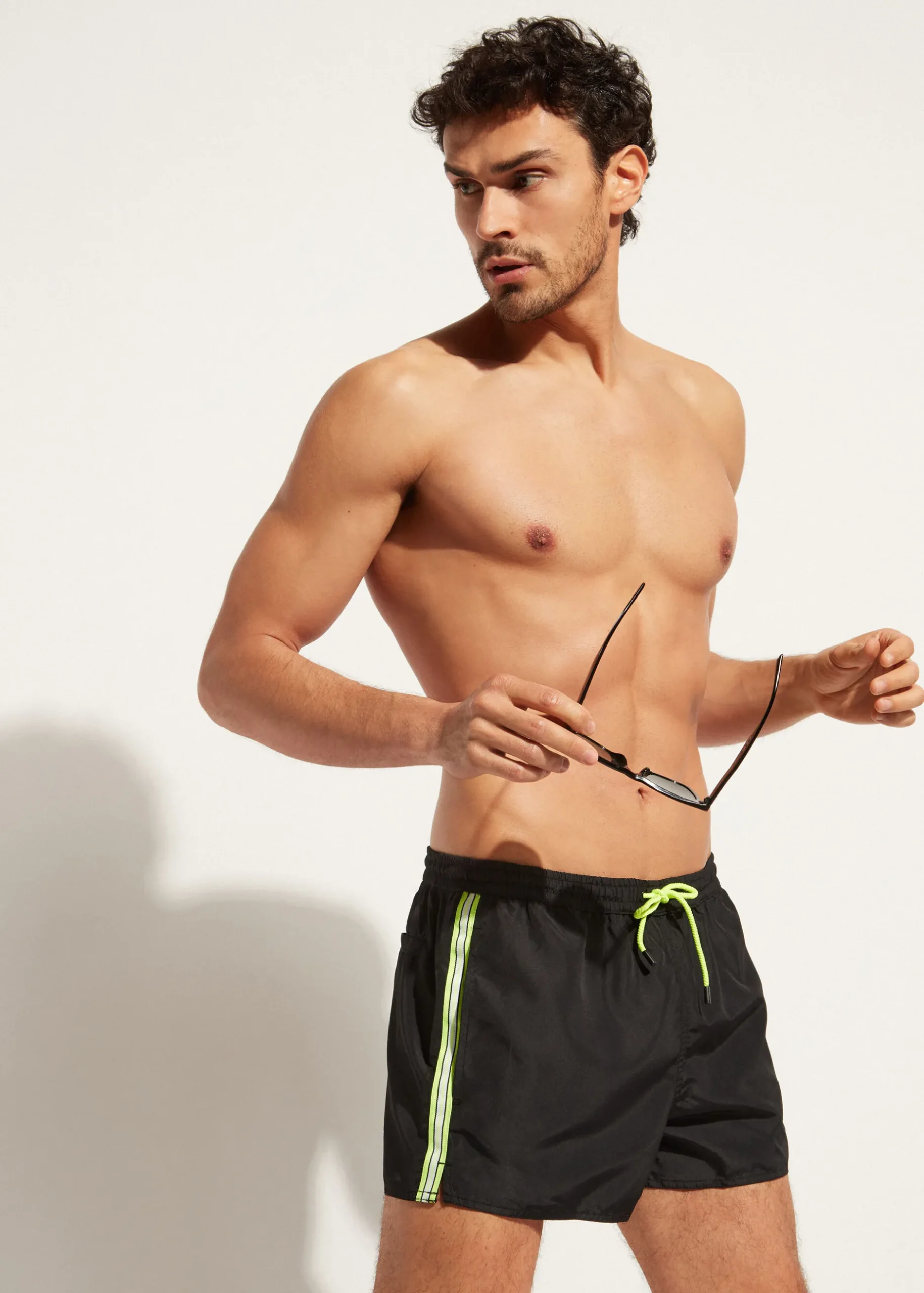 Men Calzedonia Men's Boxer Swim Shorts Ibiza Eco