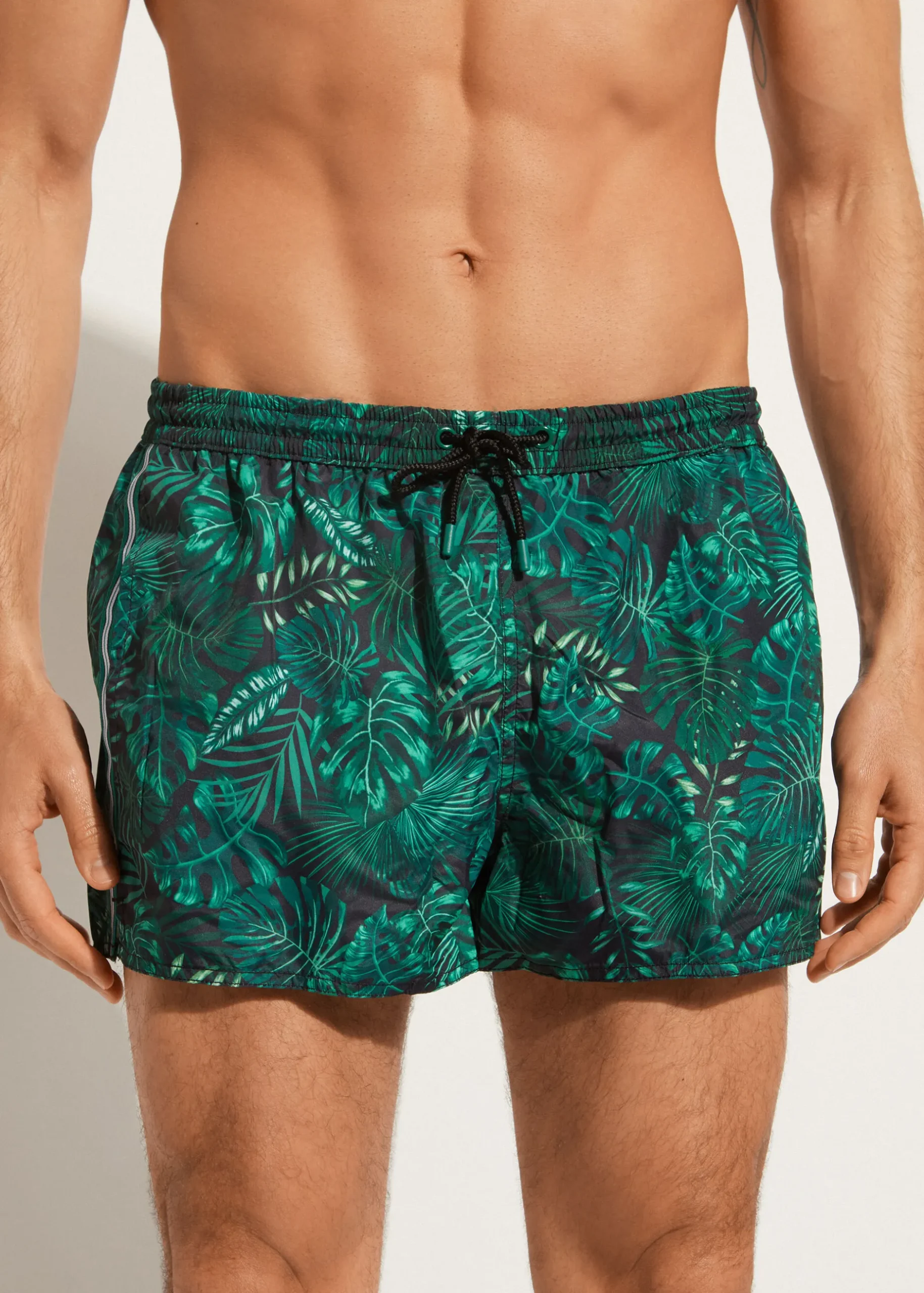 Men Calzedonia Men's Ibiza Patterned Boxer Swim Shorts