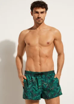 Men Calzedonia Men's Ibiza Patterned Boxer Swim Shorts