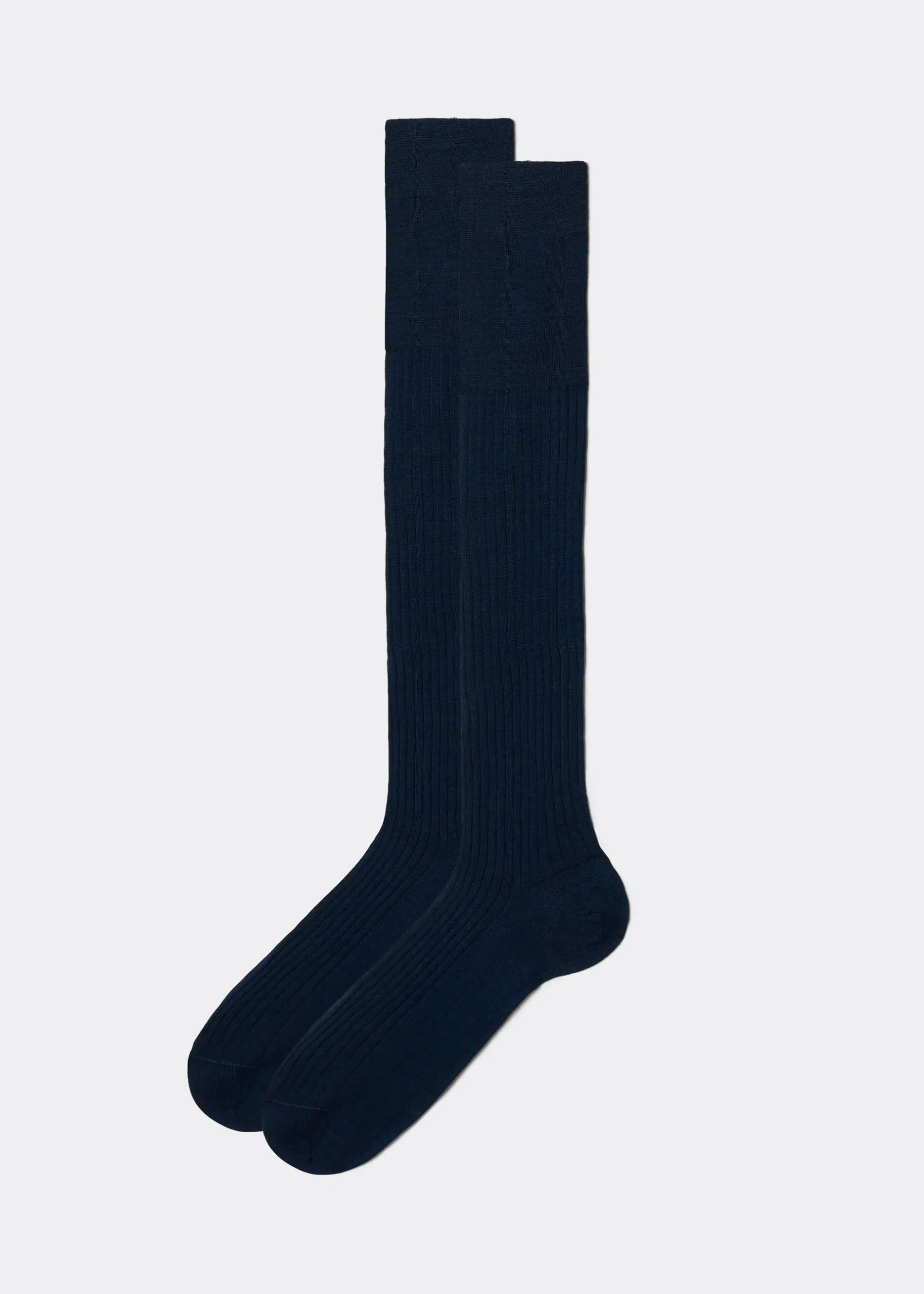 Men Calzedonia Men's Long Ribbed Lisle Thread Socks