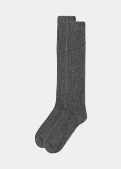 Men Calzedonia Men's Long Ribbed Socks With Wool And Cashmere