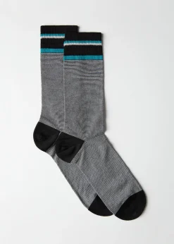 Men Calzedonia Men's Micro Striped Crew Socks
